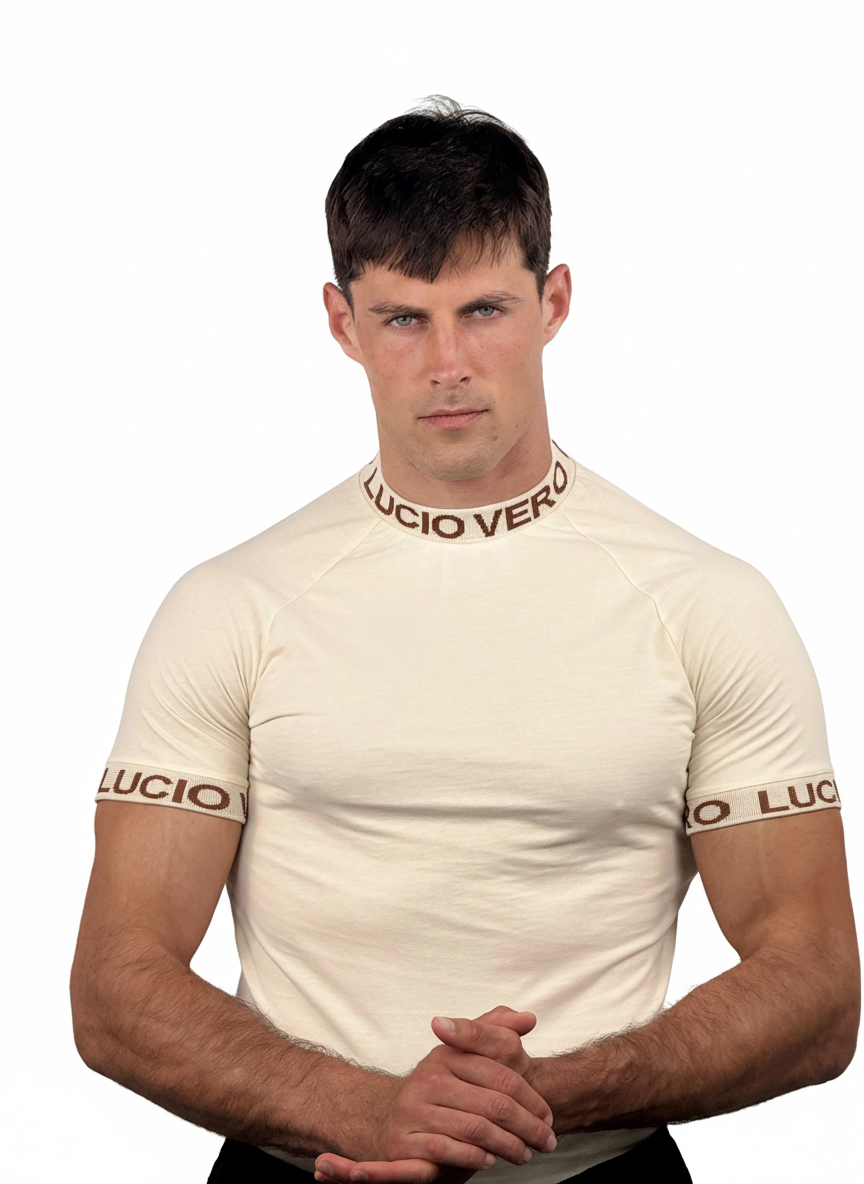 Camiseta manga corta Slim Fit LUCIO VERO Beige - Men