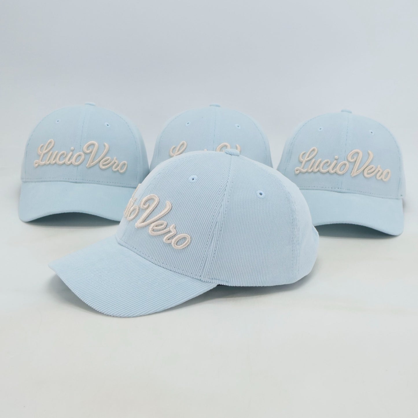 Gorra Premium de Pana Fina LUCIO VERO - Azul Cielo y Crema - Unisex
