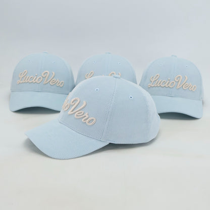Gorra Premium de Pana Fina LUCIO VERO - Azul Cielo y Crema - Unisex