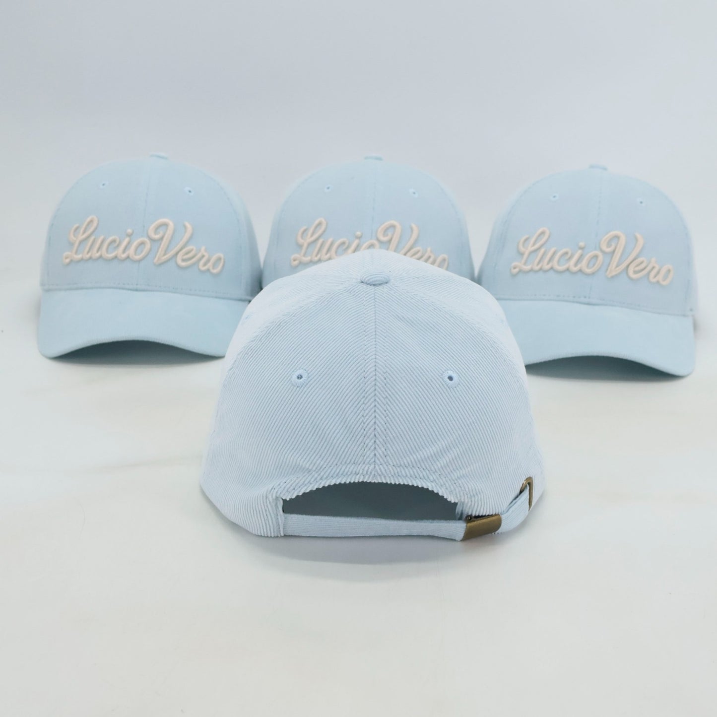 Gorra Premium de Pana Fina LUCIO VERO - Azul Cielo y Crema - Unisex