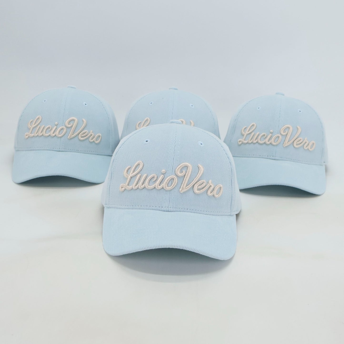 Gorra Premium de Pana Fina LUCIO VERO - Azul Cielo y Crema - Unisex