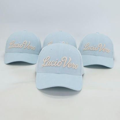 Gorra Premium de Pana Fina LUCIO VERO - Azul Cielo y Crema - Unisex