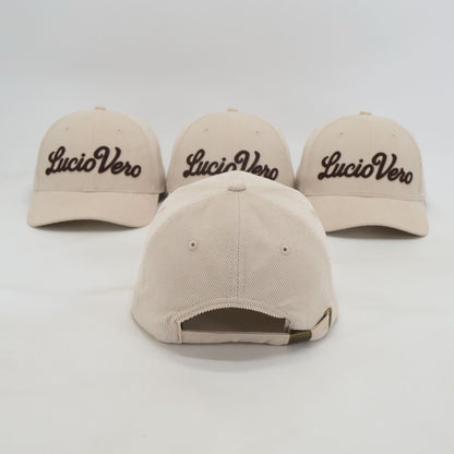 Gorra Premium de Pana Fina LUCIO VERO - Beige y Marrón - Unisex