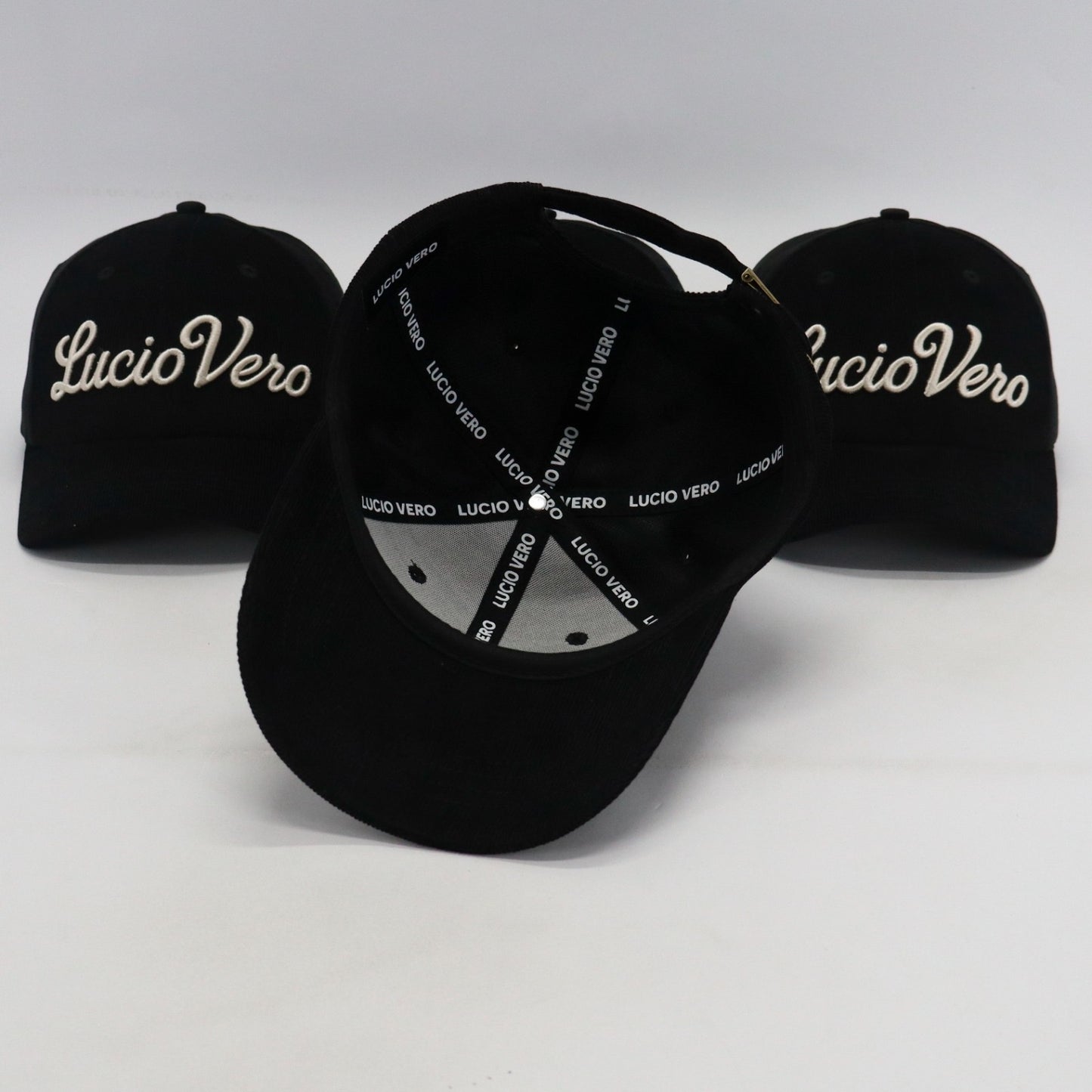 Gorra Premium de Pana Fina LUCIO VERO - Negra y Crema - Unisex
