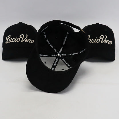 Gorra Premium de Pana Fina LUCIO VERO - Negra y Crema - Unisex