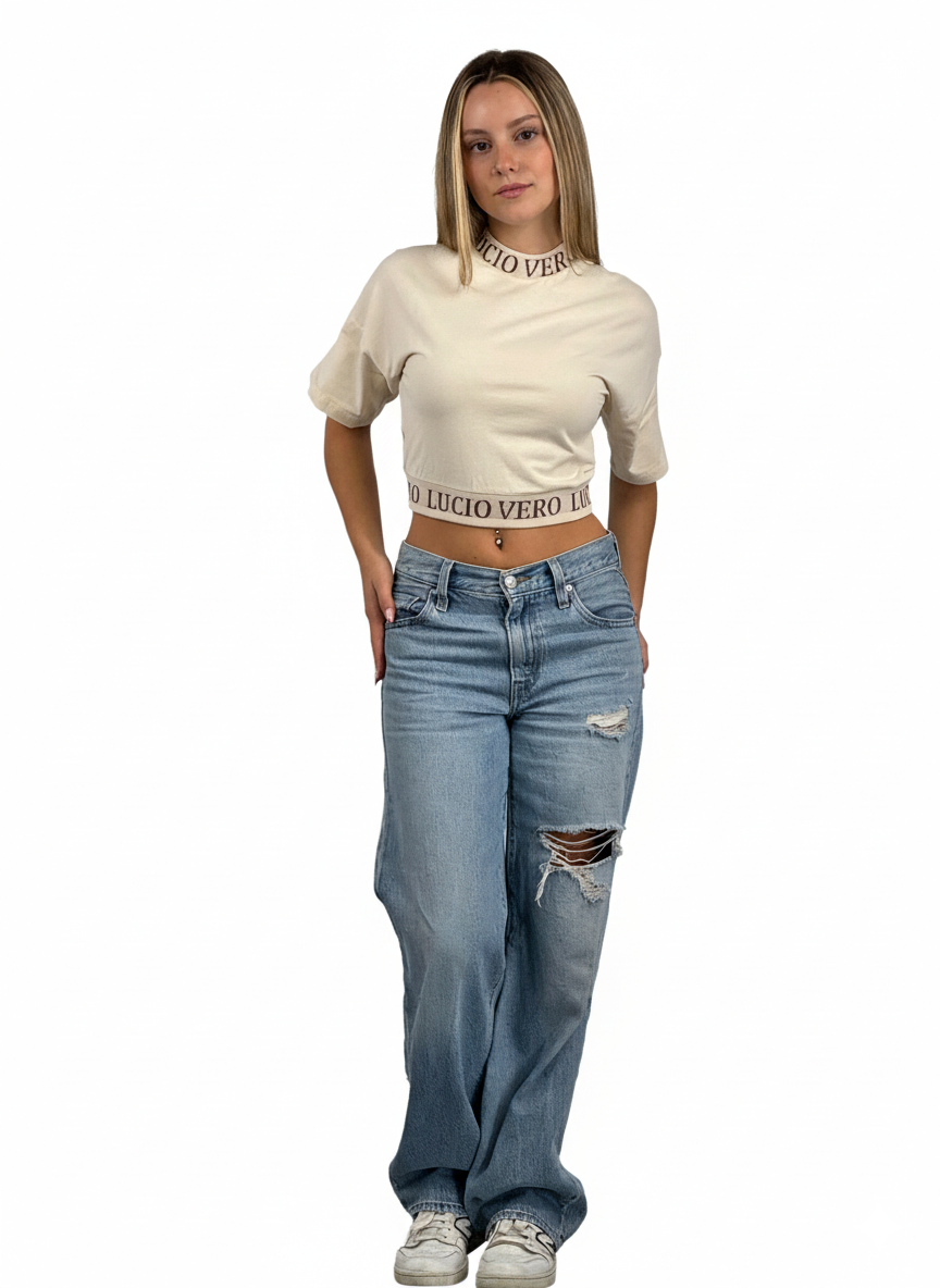 Camiseta manga corta Regular Fit  LUCIO VERO Beige -Women
