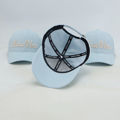 Gorra Premium de Pana Fina LUCIO VERO - Azul Cielo y Crema - Unisex