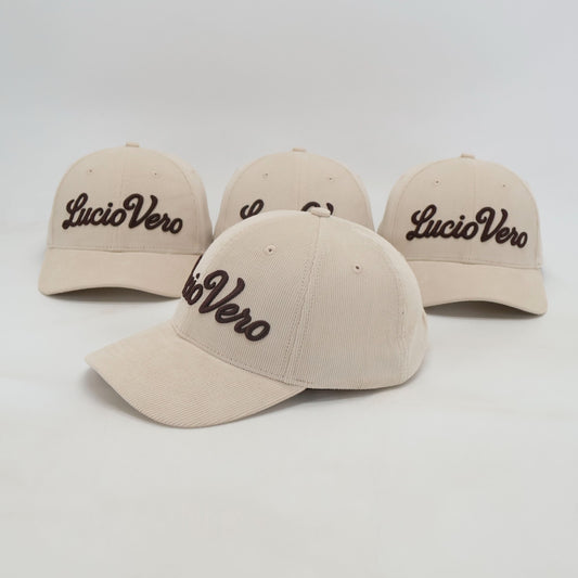 Gorra Premium de Pana Fina LUCIO VERO - Beige y Marrón - Unisex